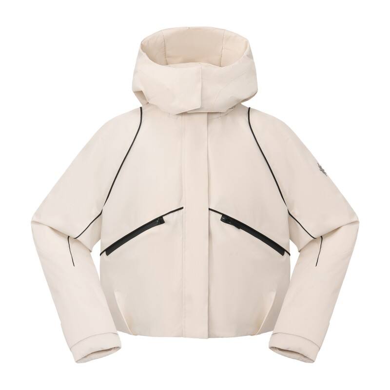 Women's Oversized Tech Down Jacket  with Contrast Piping