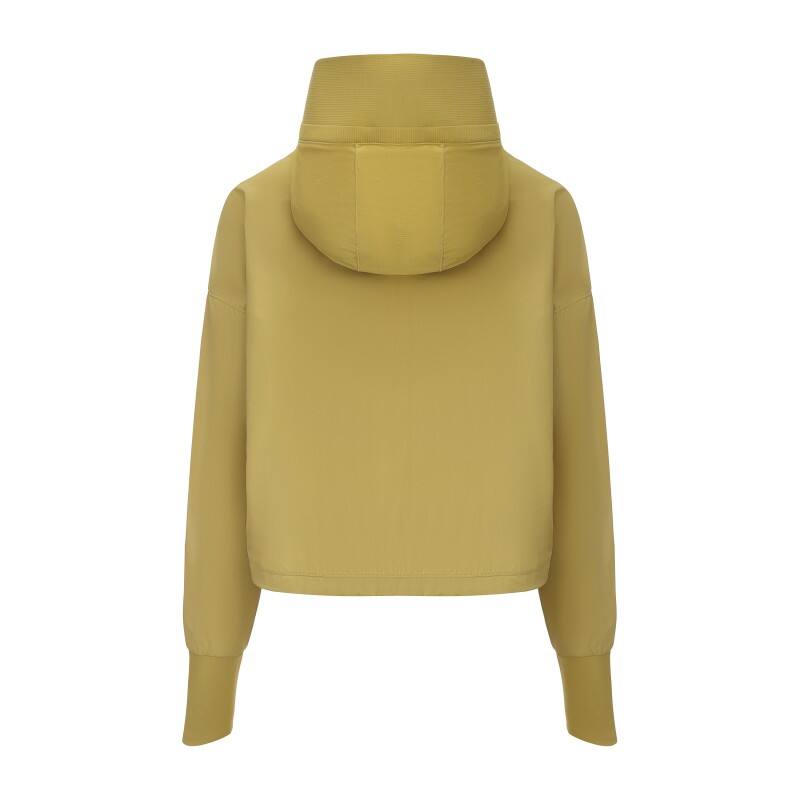 Women's Performance Cropped Hoodie - Lightweight Windbreaker with Toggle Hem