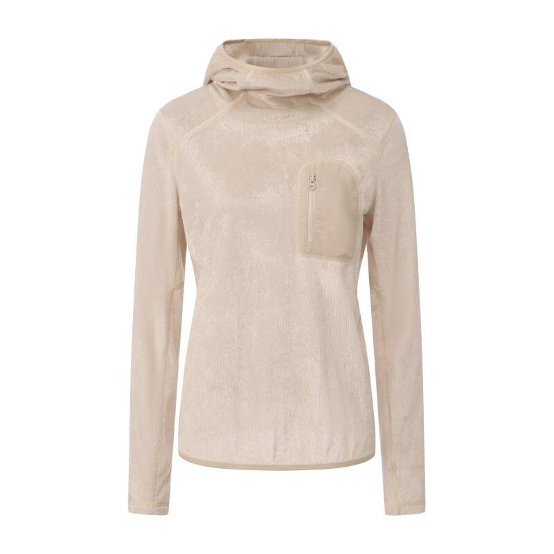 Women's Lustrous Velvet Hoodie - Slim-Fit Thermal Layer with Zip Utility Pocket