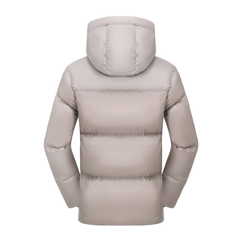 Men's Silver Metallic Puffer Down Jacket -  Insulated Winter Snow Coat 