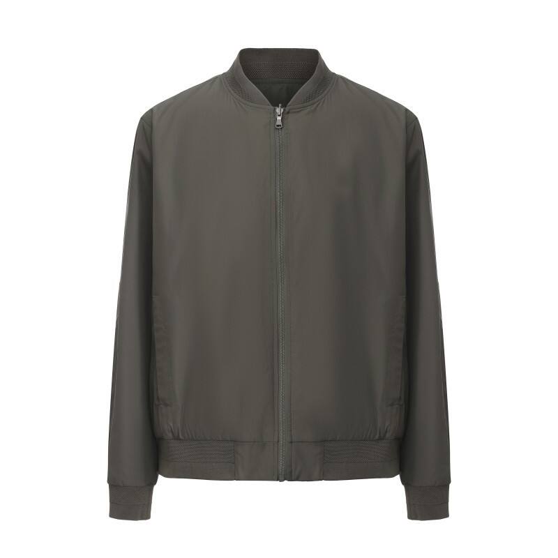 Men's Minimalist Lightweight Bomber Jacket - Urban Leisure Sage Green Windbreaker