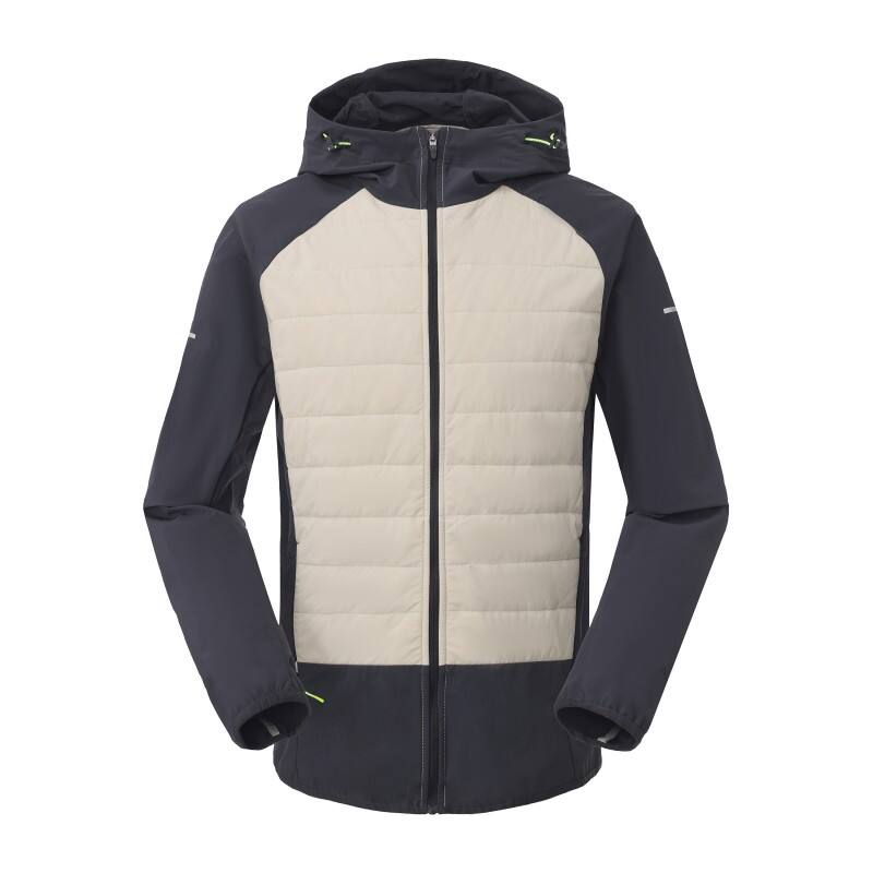 Men's Hybrid Insulated Jacket - 4-Way Stretch Sleeves & Quilted Body Puffer