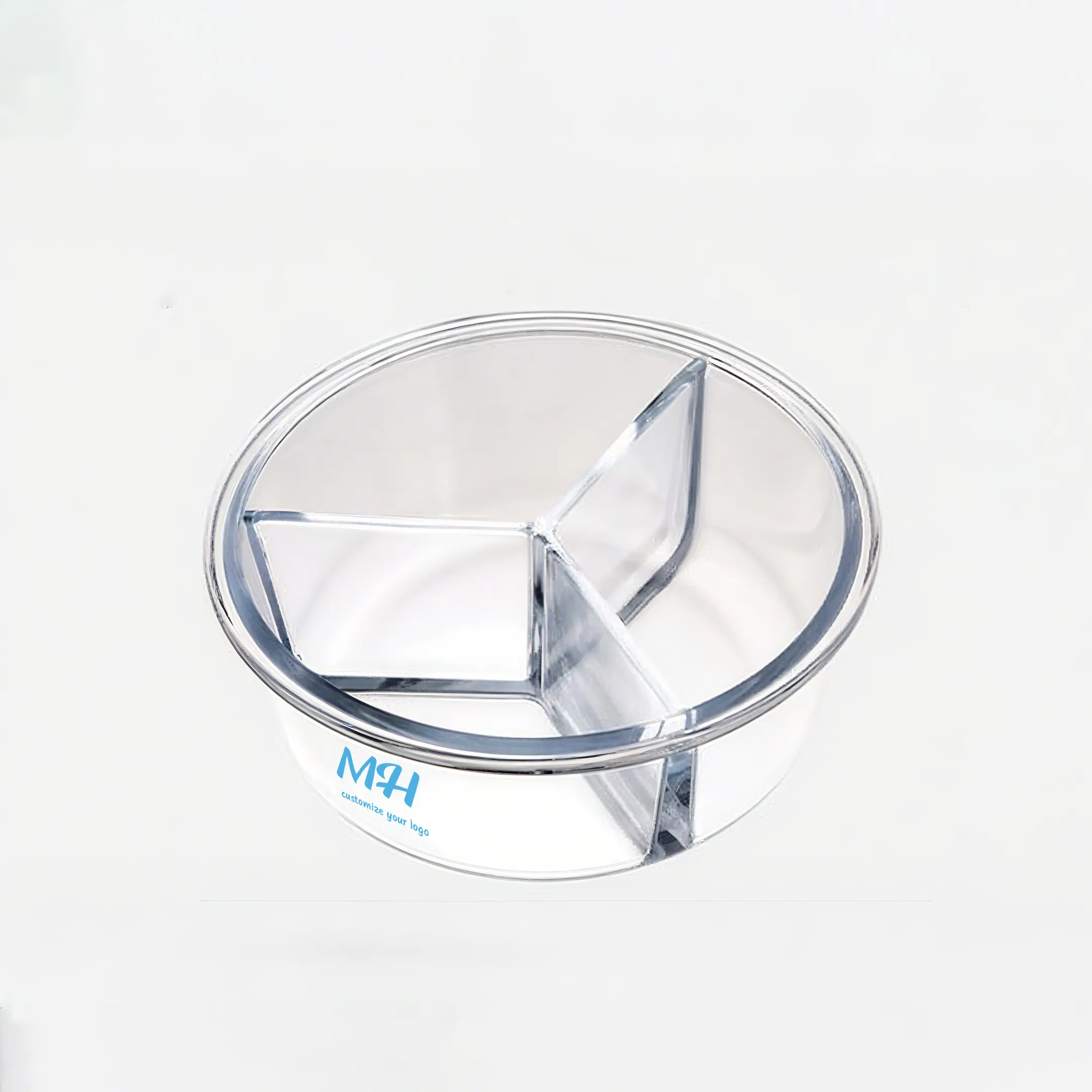 hộp đựng thực phẩm bằng thủy tinh 3 ngăn 800ml 950ml - In hộp lưu trữ tròn theo yêu cầu, bán buôn