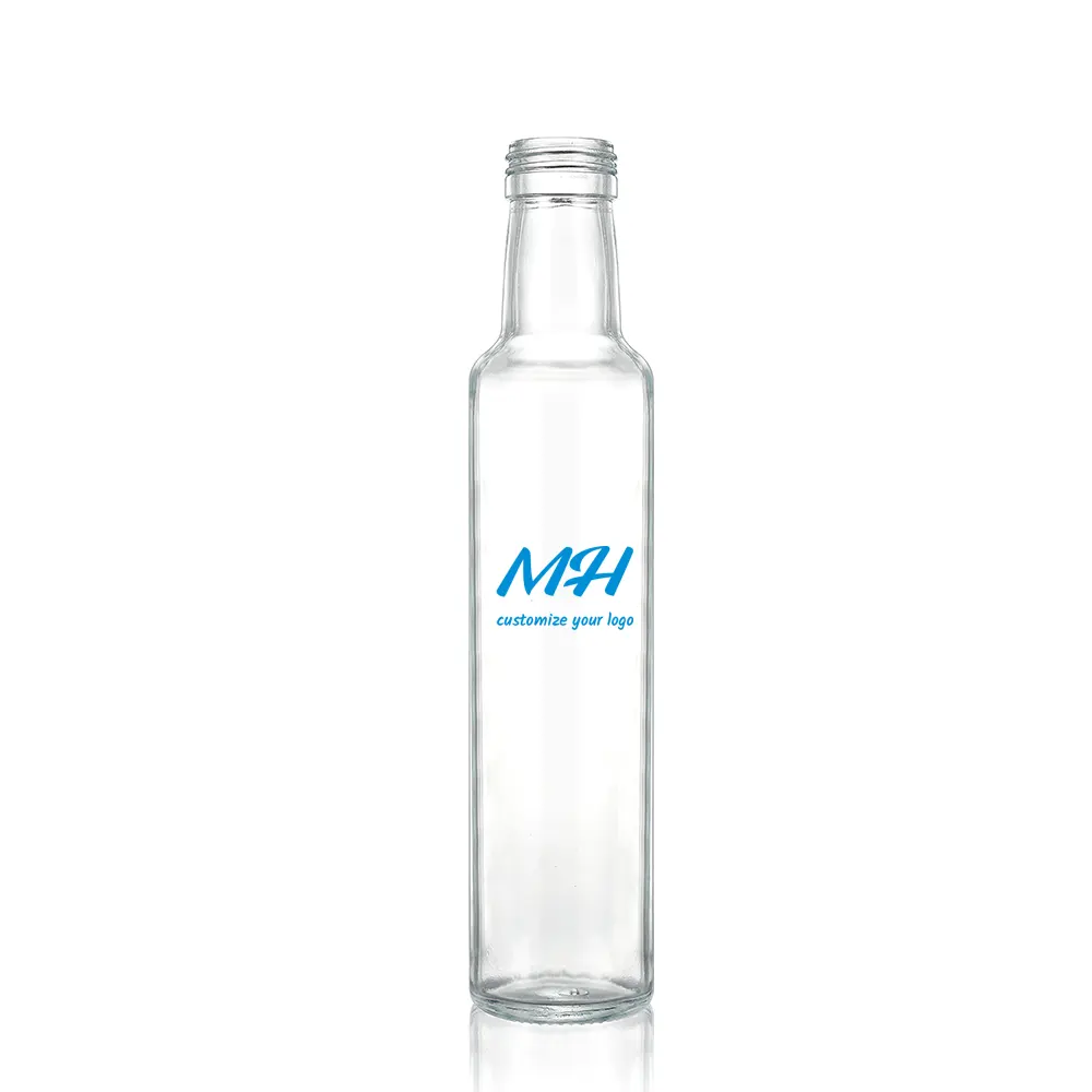 bouteille transparente d'huile d'olive de 250 ml – Conditionnement personnalisé en verre pour commandes en gros