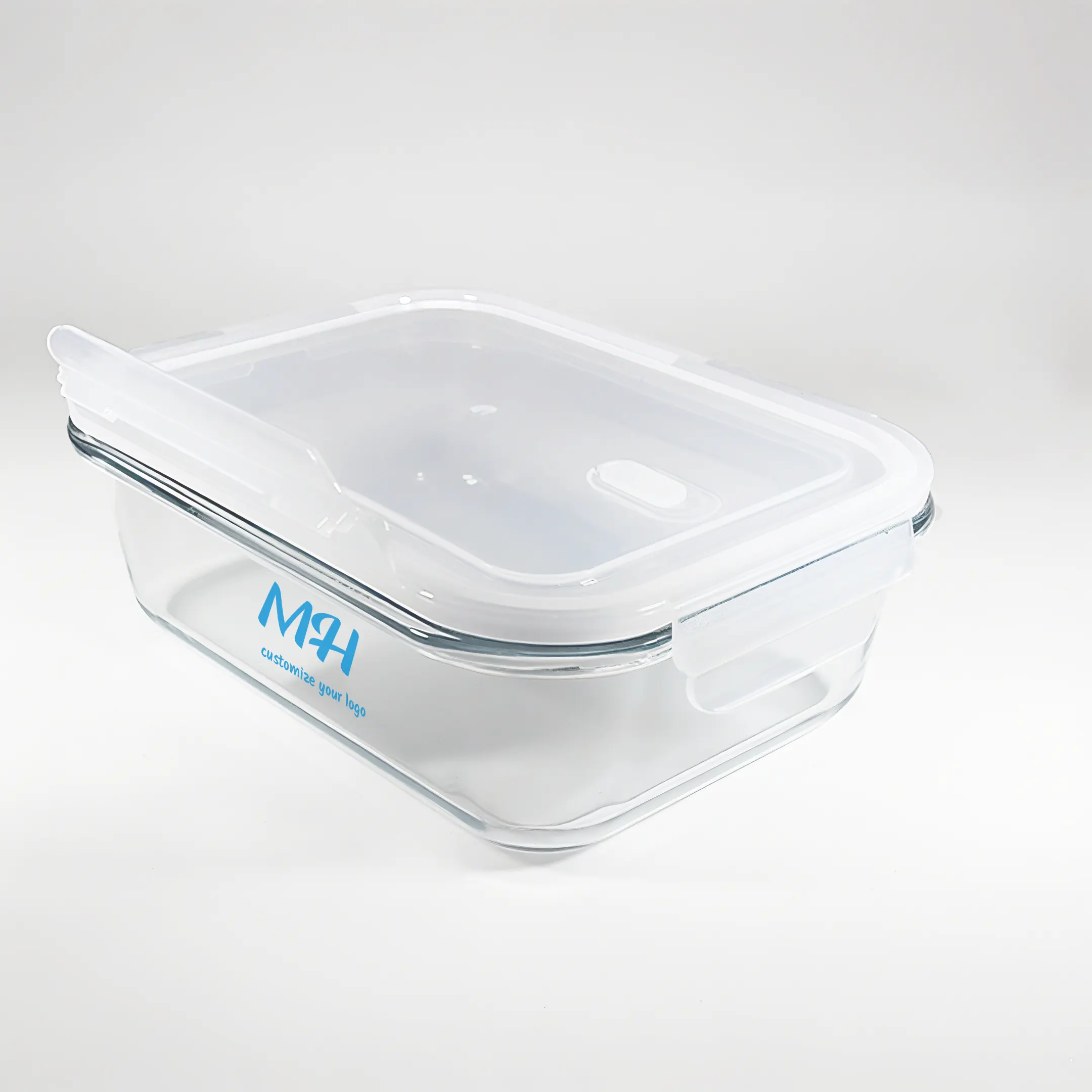 hộp đựng thực phẩm bằng thủy tinh vuông có thể tùy chỉnh 370ml 640ml 1040ml 860ml có nắp đậy - Bao bì vuông bán buôn