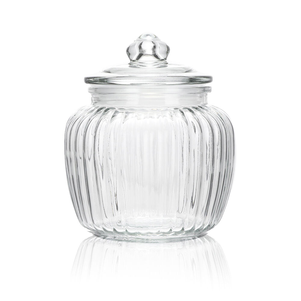 Clear Glass Pumpkin Jar With Lid