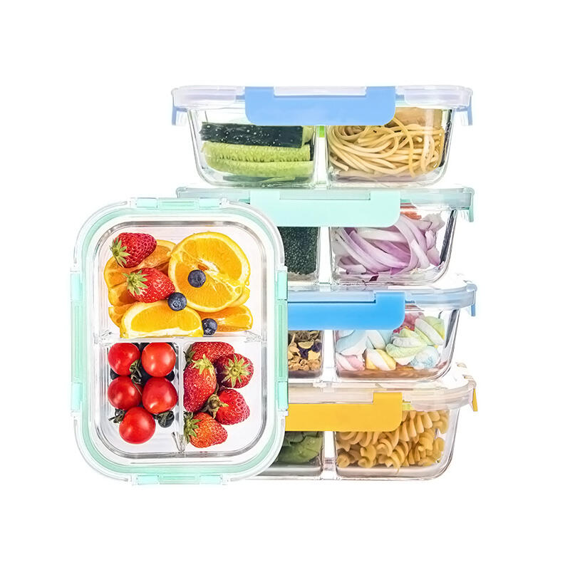 Glass Divided Food Storage Containers for Meal Prep