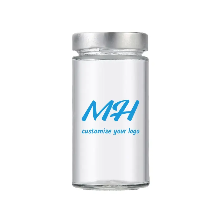 240ml 280ml 380ml Custom Round Glass Jars with Lids 