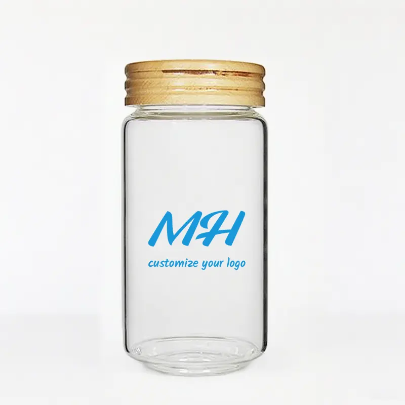 450ml 750ml 950ml 1550ml 커스터마이징 유리 식품용 항아리(대나무 뚜껑 포함) 도매