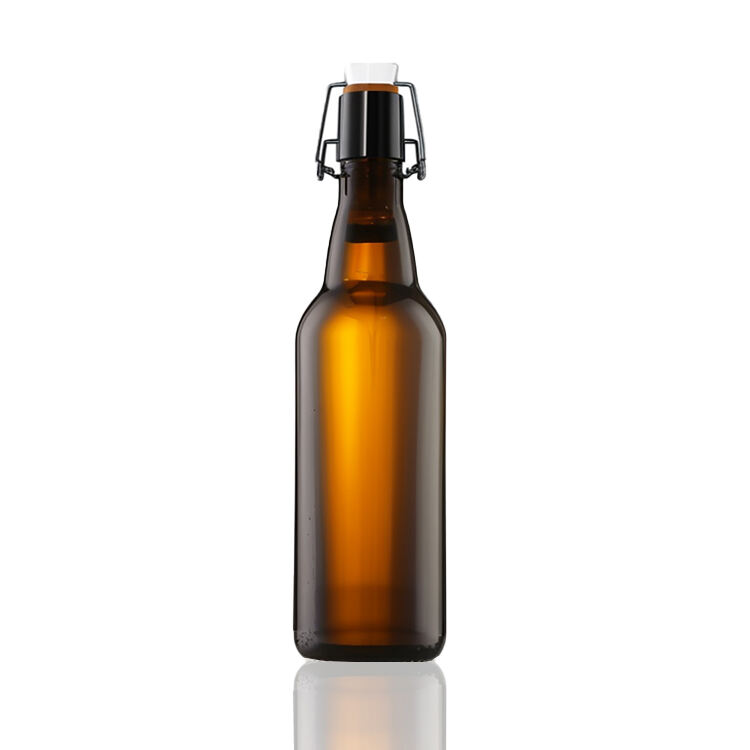 16 oz Brown Glass Flip Top Bottles