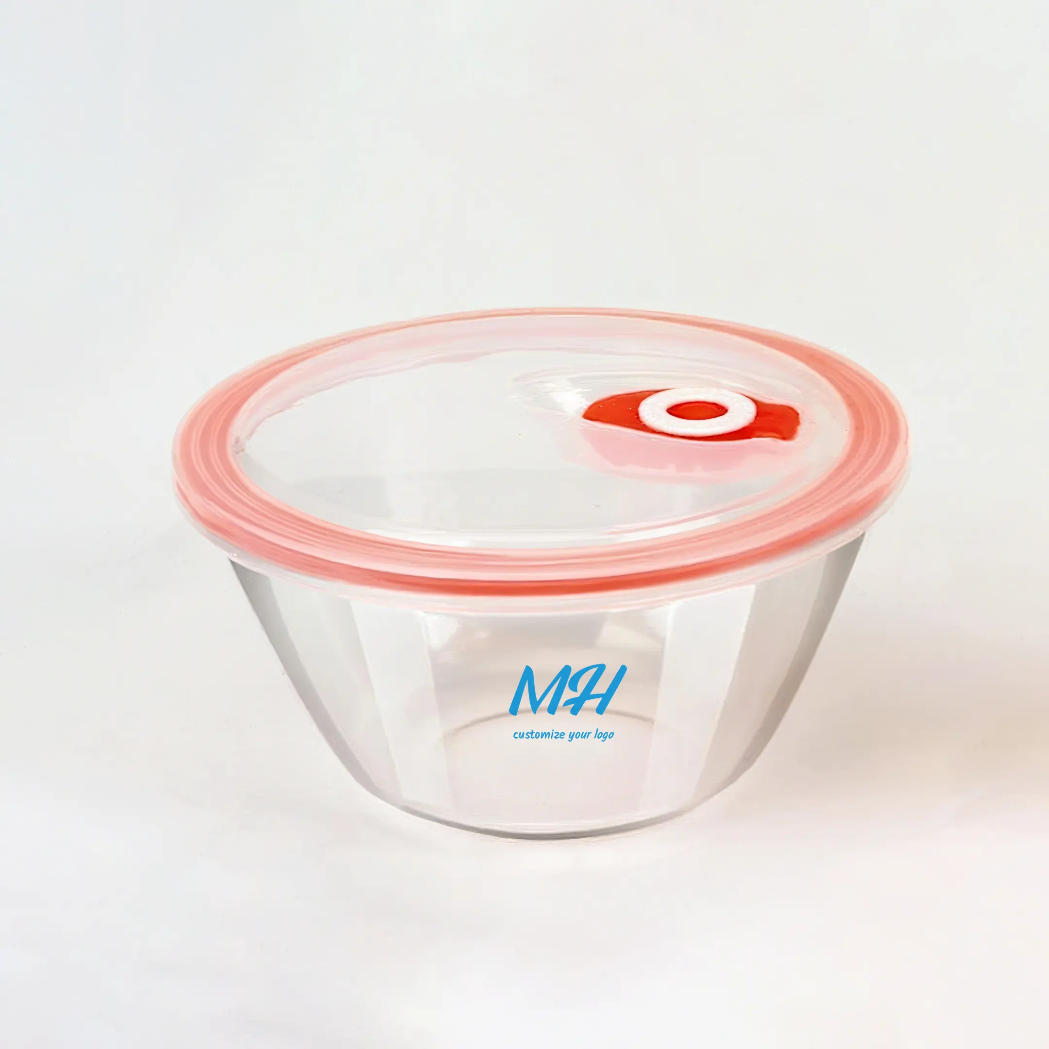 350ml 900ml Hộp đựng thực phẩm bằng thủy tinh trong suốt dạng tròn