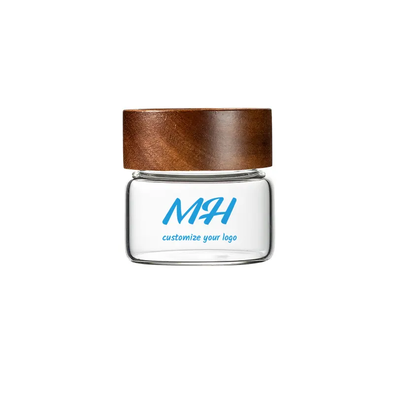120ml 210ml 260ml 커스터마이징 투명 용기(우드 뚜껑 포함) 도매