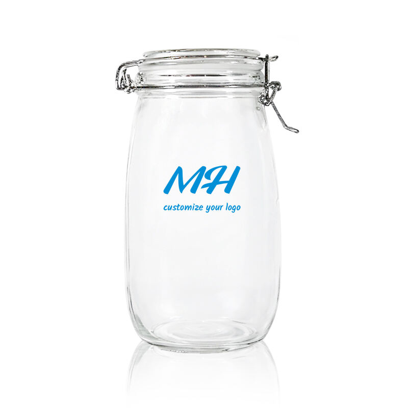 1500ml Glass Jar with Glass Lid for Food Storage