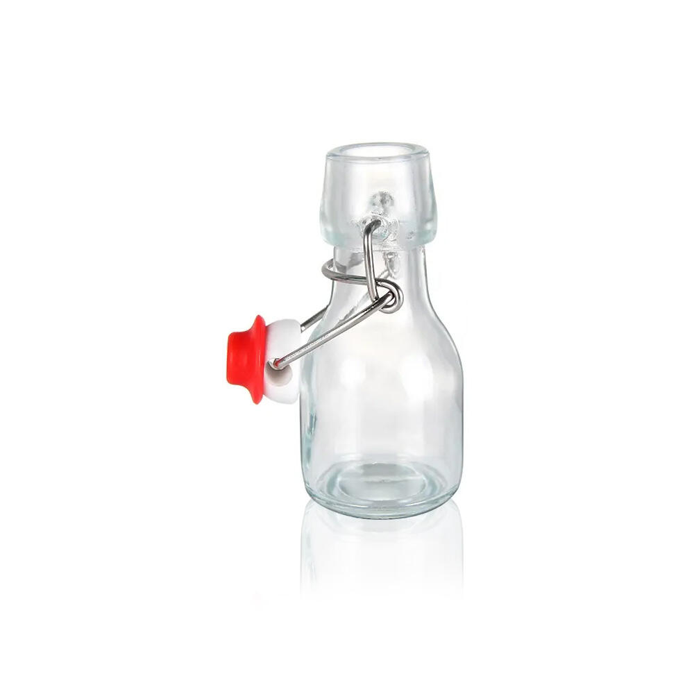 50ml Mini Resealable Glass Bottles with Flip Tops for Beverages Beer