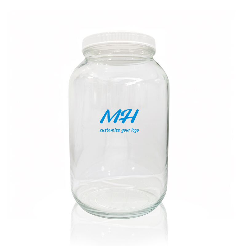 1 Gallon Glass Jar with Lid, Large Glass Jar with Lid