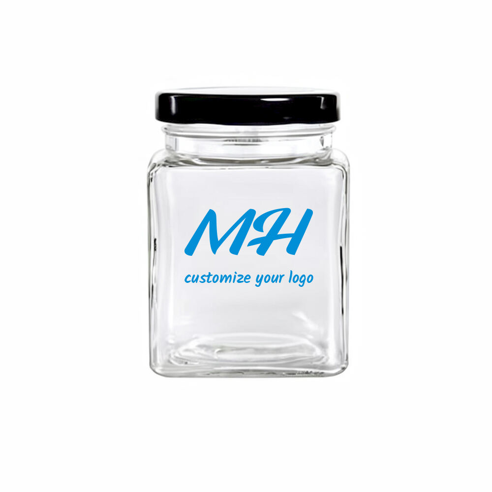 Square Glass Jars with Lids - 730ml Bulk Honey Jars