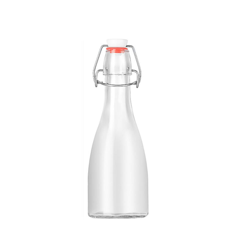 350ml Clear Fat Glass Bottle with Swing Top