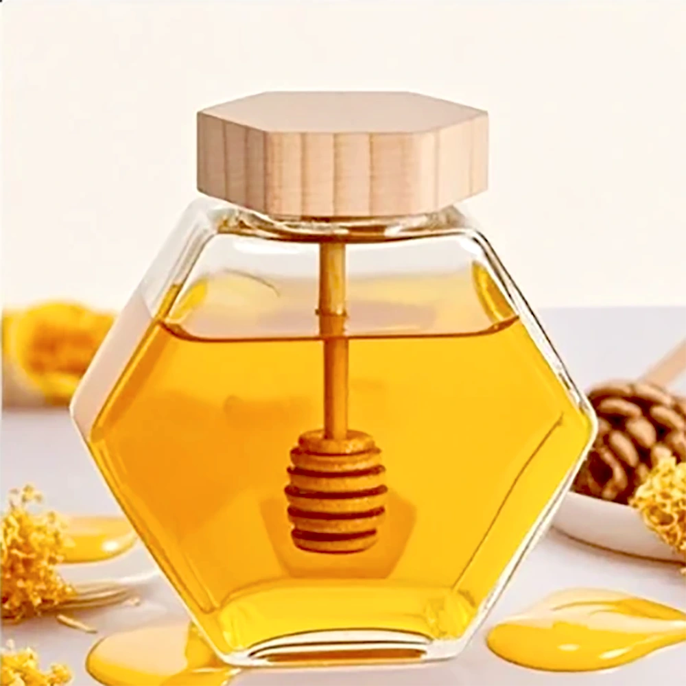 Contenitore Cucina Con Cucchiaio Vaso Per Miele In Ceramica Ieron | 283,5 G | Con Coperchio E Cucchiaio In Legno | Stile Vintage Sciroppo Acero