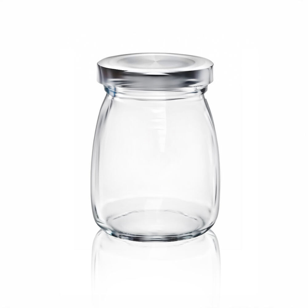 50ml 75ml 200ml Mini Glass Pudding Jars For Yogurt With Metal Cap