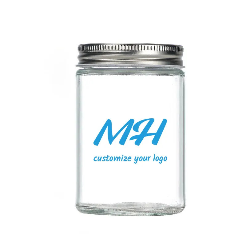 350ml 480ml Round Glass Jars with Lids - Custom Recyclable Packaging 