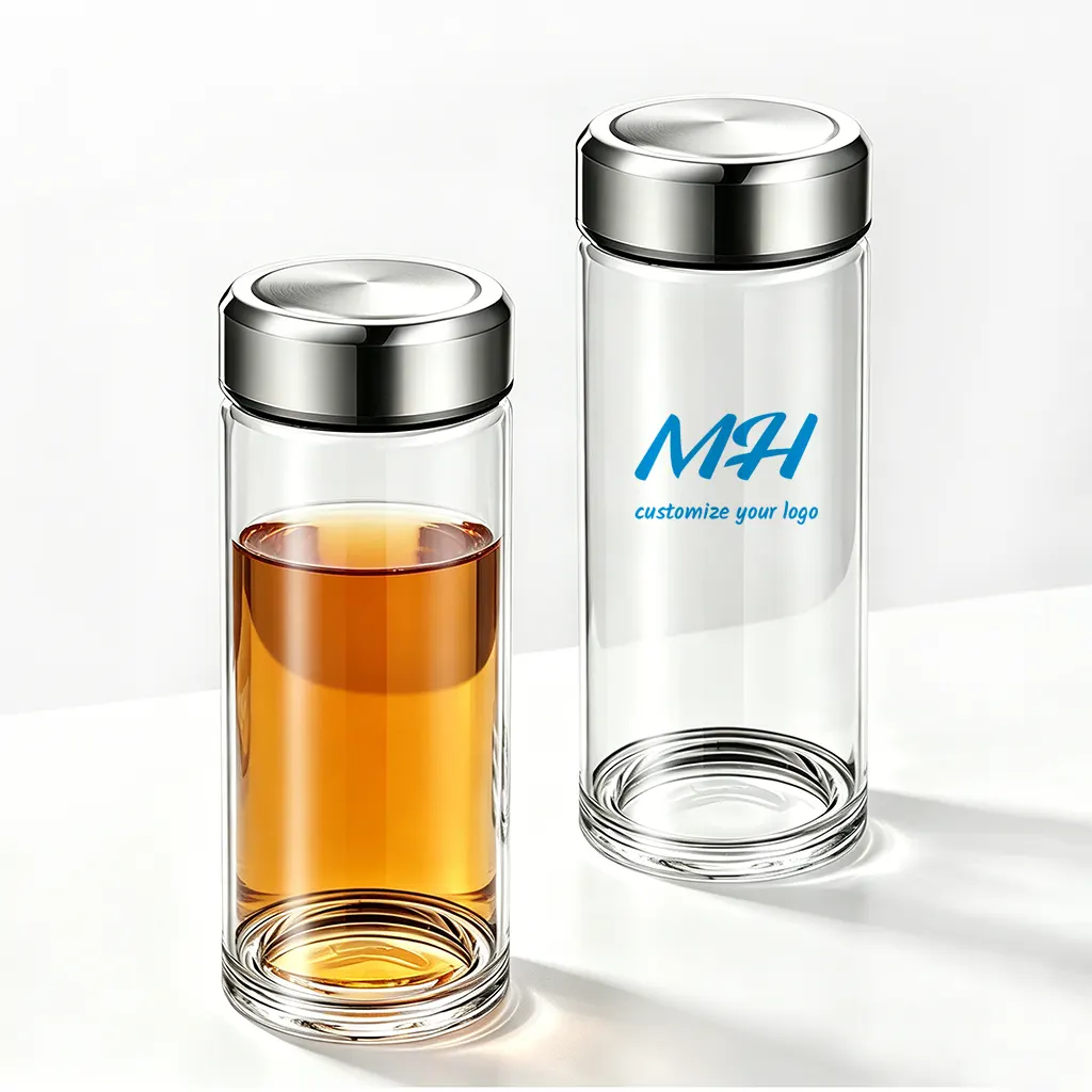 Széles nyakú boroszilikát üveg vízpalackok nagykereskedelmi forgalomra