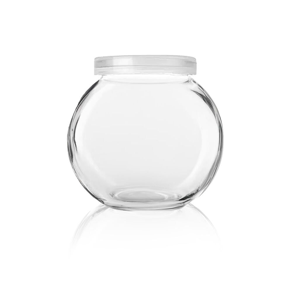 Spherical Glass Yogurt Dessert Jars with Lids