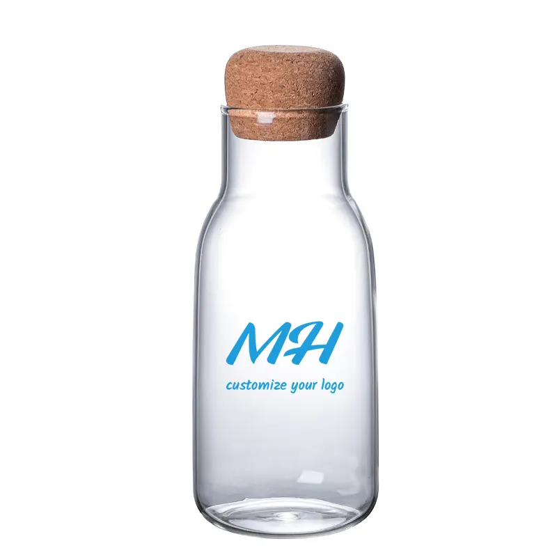 600ml 1100ml 코르크 마개가 있는 맞춤 유리 우유병
