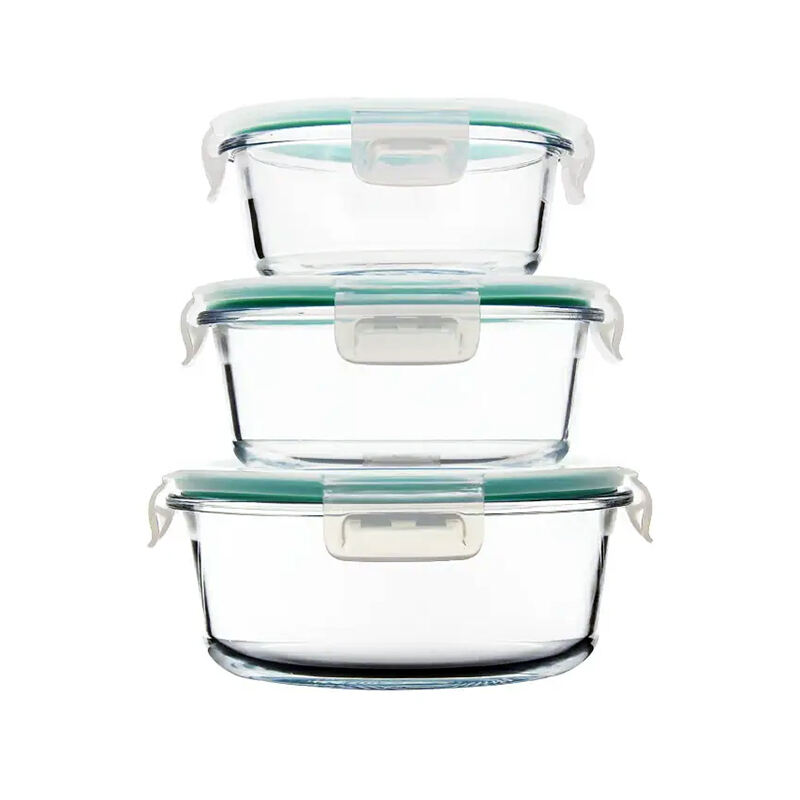 Glass Round Food Storage Containers with Vent Lids Wholesale