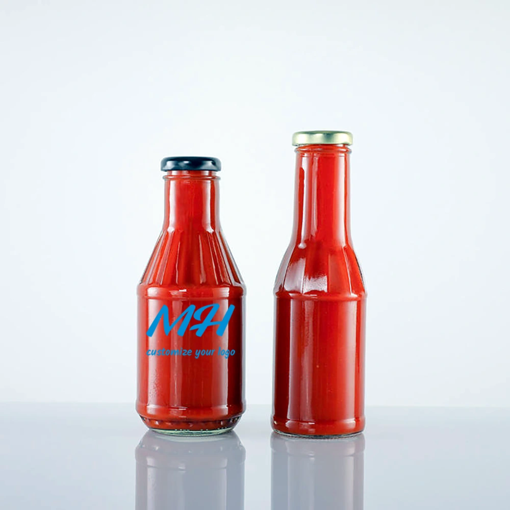 Hurtowo 375 ml 500 ml puste butelki szklane na ostry sos do opakowań żywności