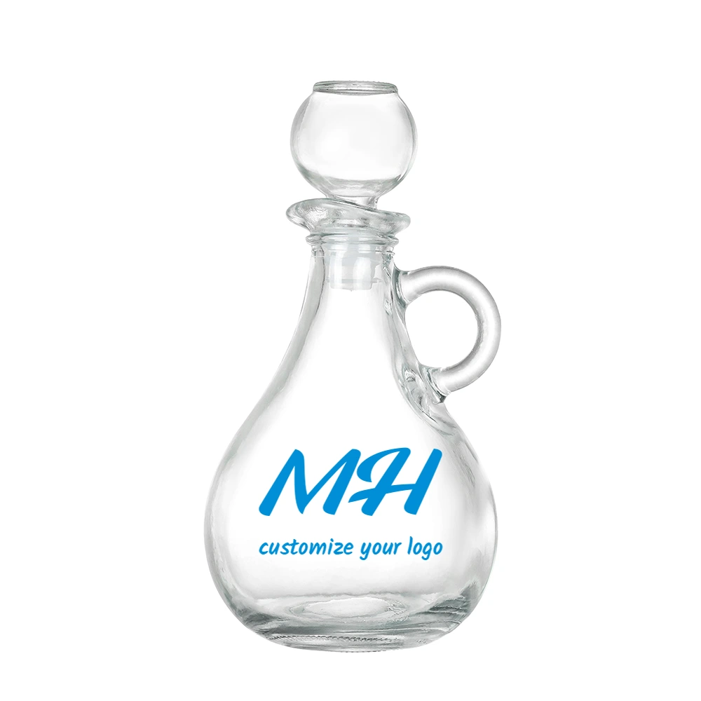 bouteilles à huile en verre de 350 ml avec bouchon en liège, bouchon en verre