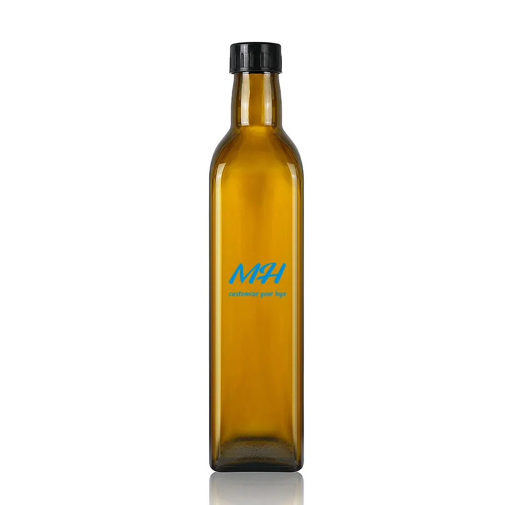 bouteille carrée en verre pour huile d'olive de 750 ml – Fabricant d'emballages sur mesure
