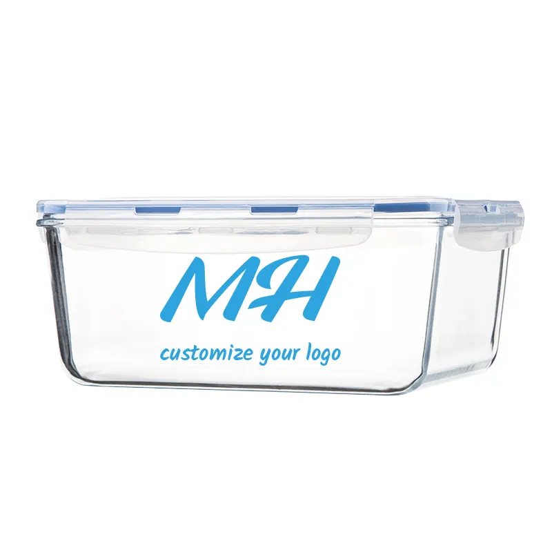 500ml 1000ml 1900ml 3300ml Glass Food Storage Boxes with Lids for Wholesale