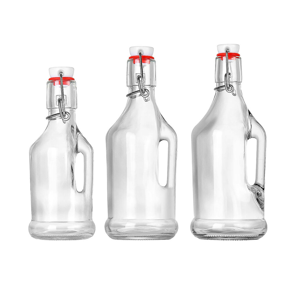 Swing Top Glass Bottles with Handles 8.5 oz 12 oz 16 oz