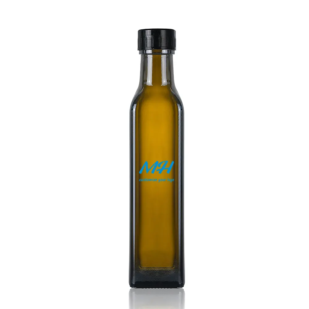 bouteille carrée en verre pour huile d'olive de 500 ml – Fournisseur d'emballages écologiques