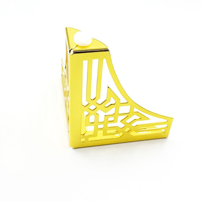 Wejoy Furniture Accessories 13 cm Gold Classical Windowpane Plaid Hollow Out Table Cabinet Metal Sofa Legs