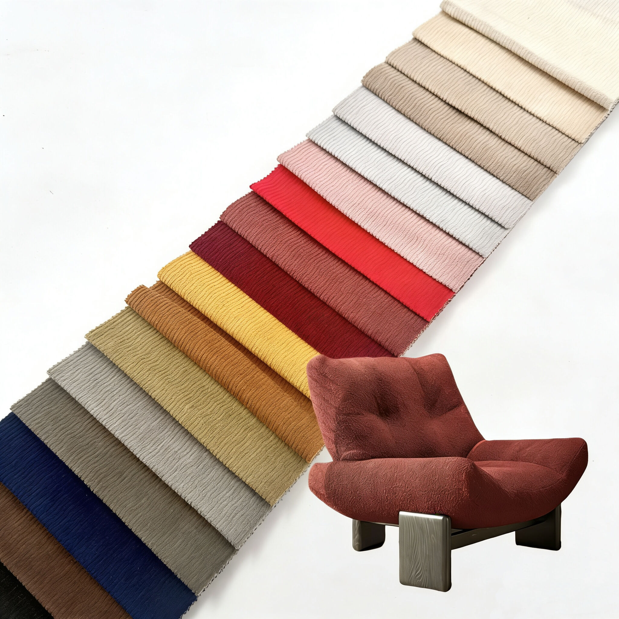 وي جوي، نسيج كوردويا عالي الجودة ذي التعرجات الطولية، وزن ٢١٠ غ/م²، نسيج فيلفت ناعم للأرائك، يستخدم لتغطية الأثاث، نسيج كوردويا لتغطية الأثاث