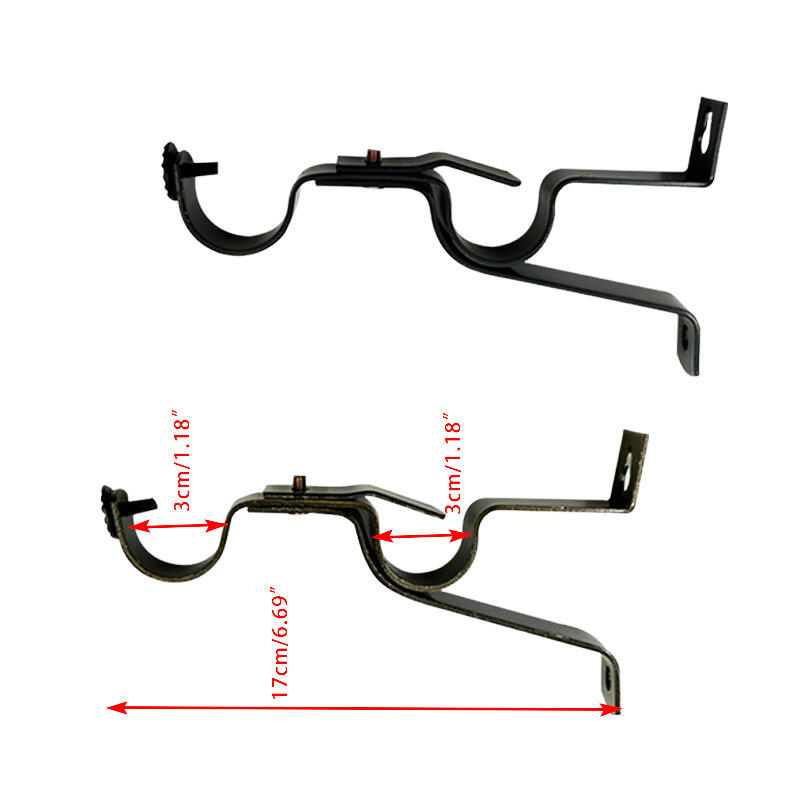 Wejoy Curtain Accessories 2mm Thickness Metal Iron Double Bracket for Curtain Roman Pole