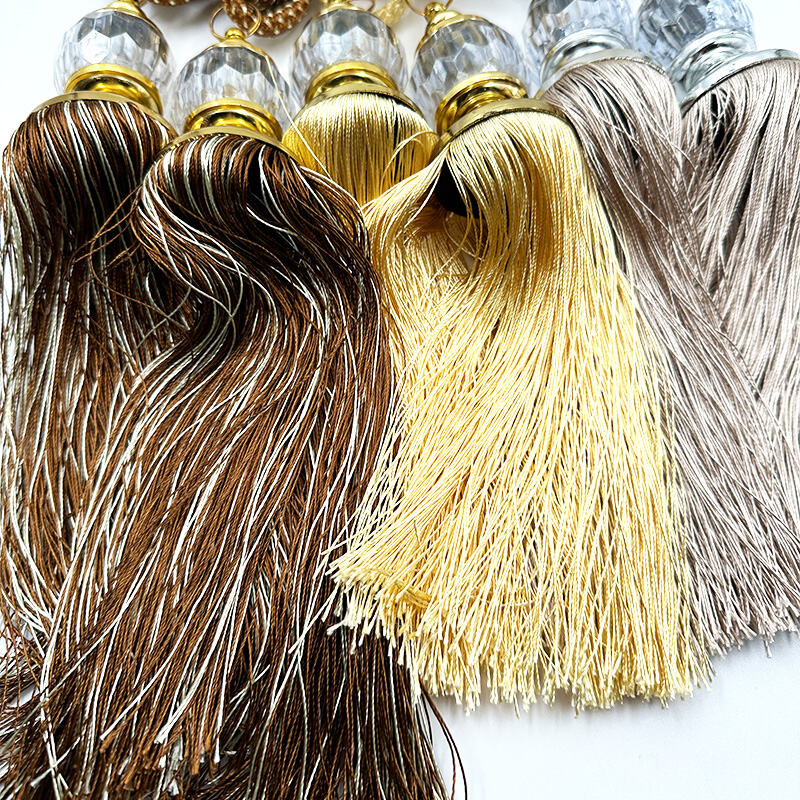 Wejoy Crystal Ball Curtain Tassel Tiebacks Handmade Curtain Straps Rope Curtain Holdbacks for Window Drapery Wholesale