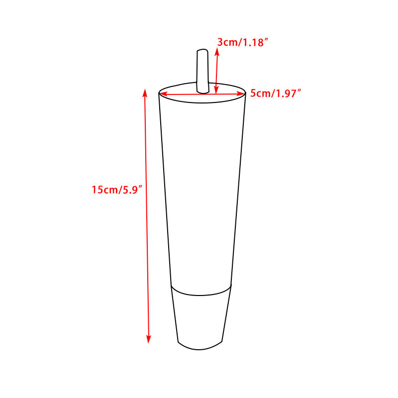 Wejoy Wholesale Furniture Parts 15cm Height Black Solid Wood Table Legs