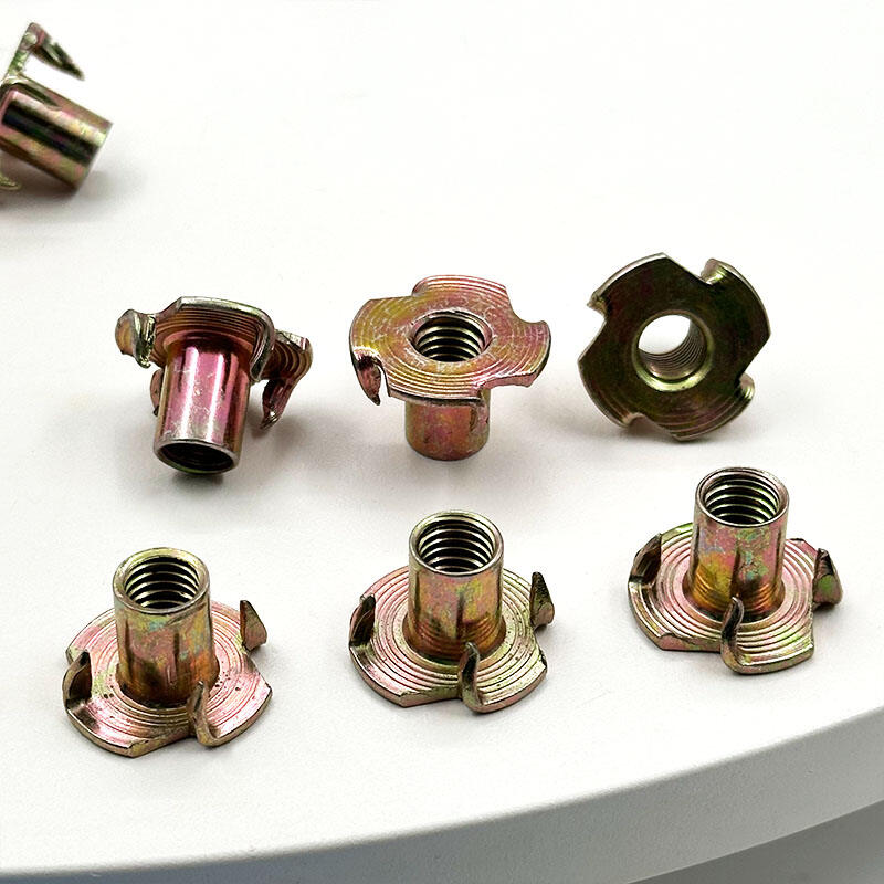 Wejoy Stock Colored Zinc Full Tooth Cold Heading M8*14mm Four Jaw Nails Nut