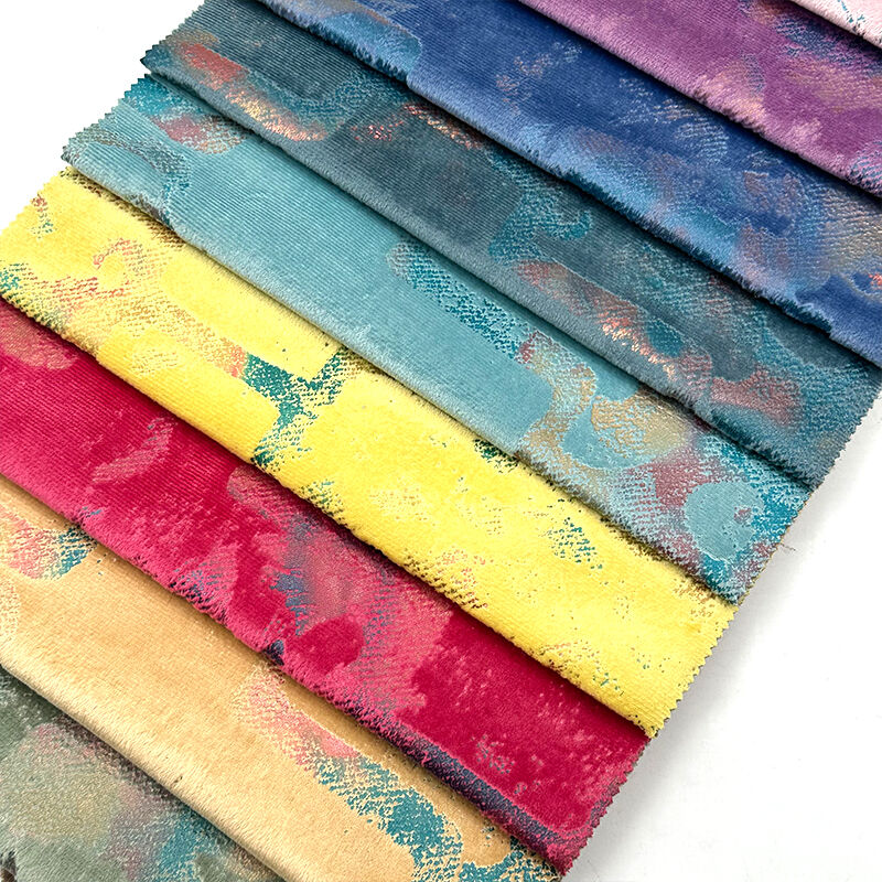 Wejoy Factory Customized Super Soft Original Waterproof Upholstery Polyester Sofa Bronzed Print Velvet Fabric for Sofa Cover and Bed