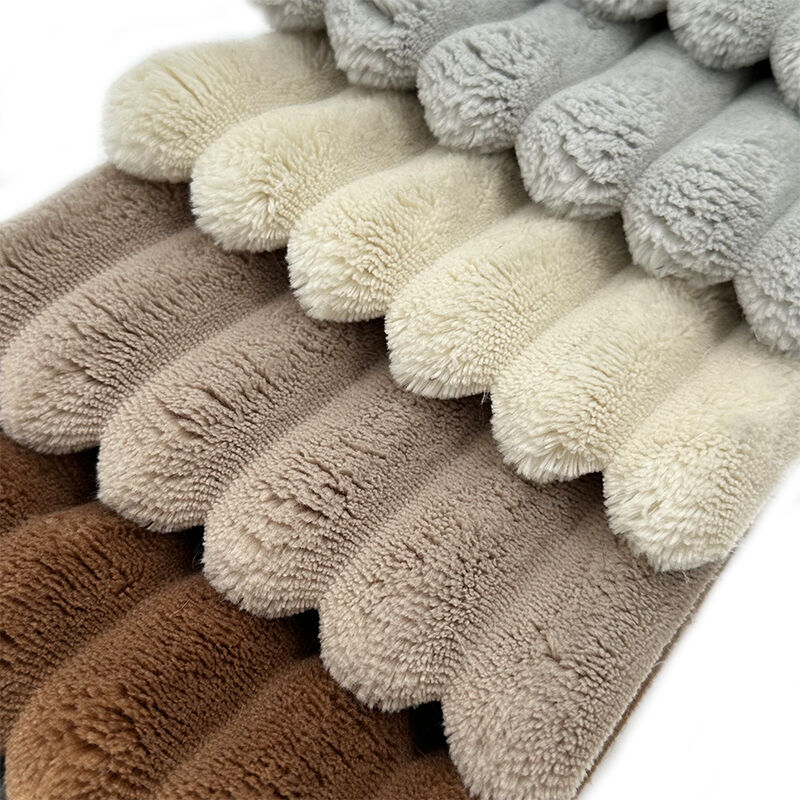 Wejoy Wholesale 100% Polyester Striped Flannel Fabric Home Textile Velvet Sofa Fabric