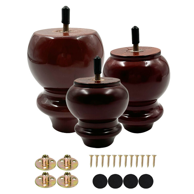Wejoy Factory Direct Wooden Furniture Legs Gourd Shaped Wood Furniture Cabinets Legs Sofa Feet