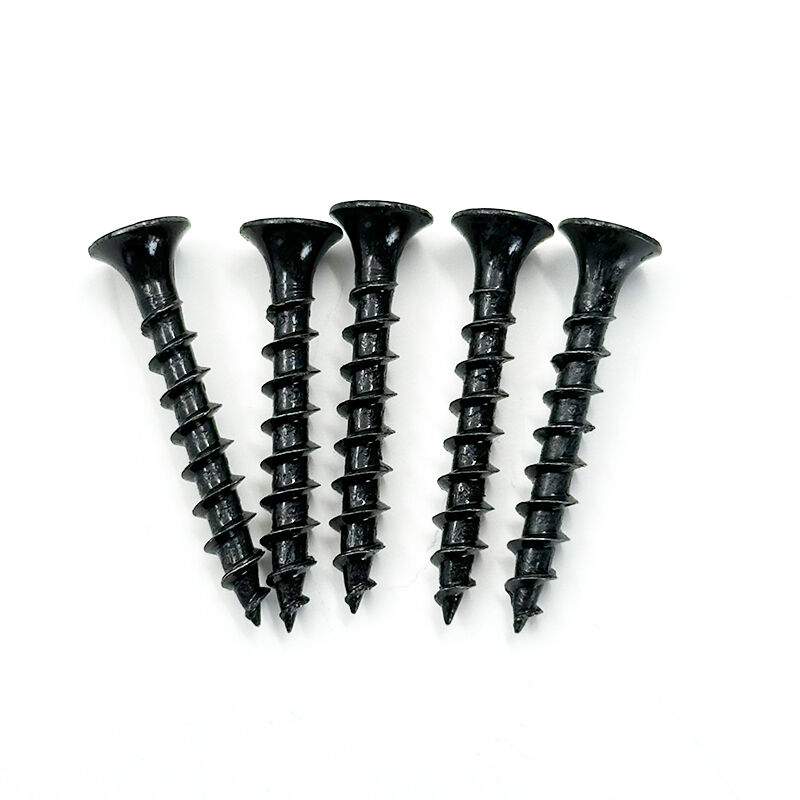 Wejoy M8 x 32mm Black Self Tapping Screws Countersunk Head Quick Thread Wood Screws Carbon Steel Hex Socket Fastener for Furniture Installation