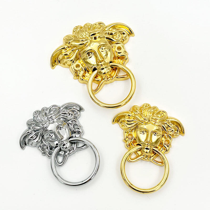 Poignées de meuble Wejoy en forme de visage humain | Poignées à bague dorées et argentées | Poignées anciennes pour portes de meuble, vente en gros