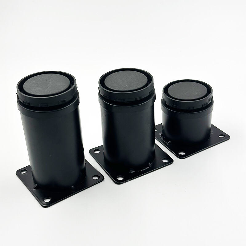 Wejoy Wholesale 50mm to 300mm Black Tube Stainless Steel Adjustable Sofa Cabinet Legs
