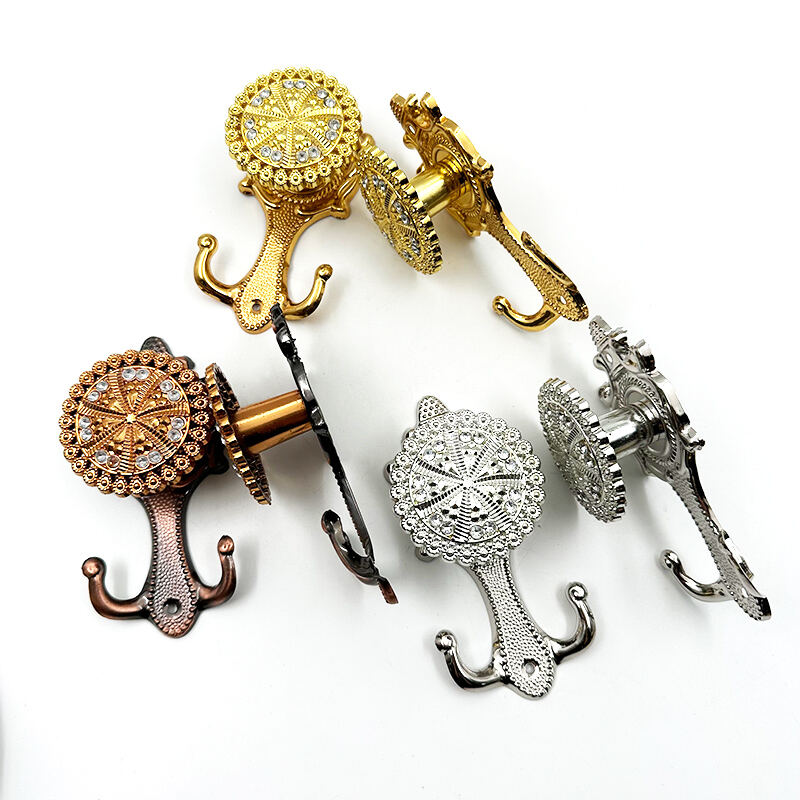 Wejoy Hot Selling Furniture Hardware New Iron Plastic Sunflower Suspension Curtain Wall Hook Floral Curtain Accessories Decorative Drapery Hook for Bathroom Bedroom Kitchen Window