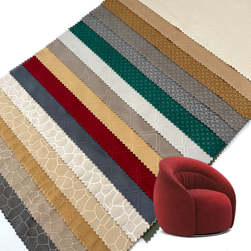 Wejoy 230gsm Polyester Printed Fabric Embossed Velvet Fabric for Sofa Cushion