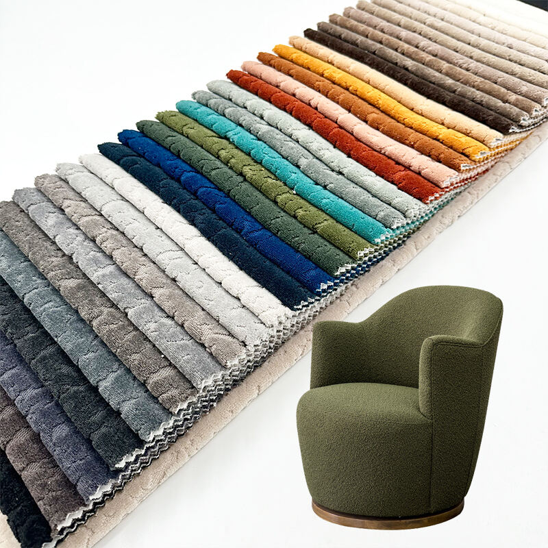 Wejoy Brown Series Knitted Jacquard Fabrics Chenille Sofa Fabrics for Winter Furniture Upholstery