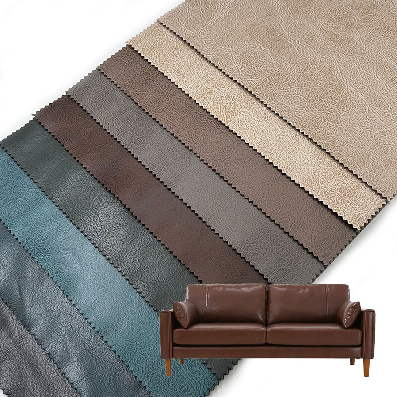 Wejoy Wholesale 250gsm Polyester Pu Leather Fabric for Sofa Upholstery